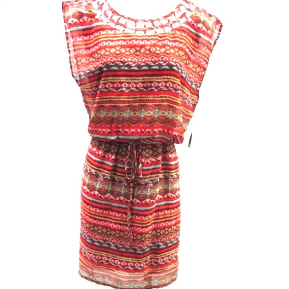 City Triangles Dresses & Skirts - Women’s Size Med multi color cage neck dress  NWT